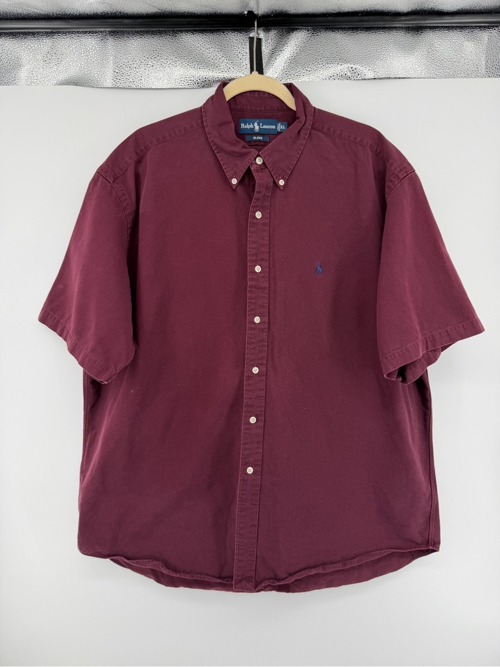 Ralph Lauren Grandpacore Old Money Retro Streetwear Burgundy S/S Shirt SzXL